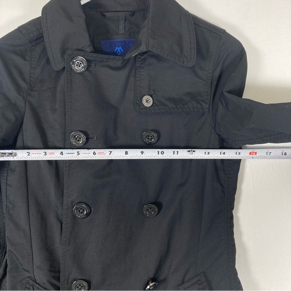 Martin + Osa Belted Double Breasted Trench Raincoat Black Size S Pockets - Picture 13 of 16